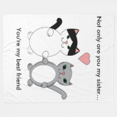 Zus Beste Vriend Katten  Fleece Deken (Voorkant (Horizontaal))