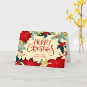 Zus Bloemige en Hulst Kerstmis Kaart (Gele Bloem)