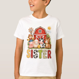 Zus boerderij koe 1e verjaardag meisje jongen bijp t-shirt