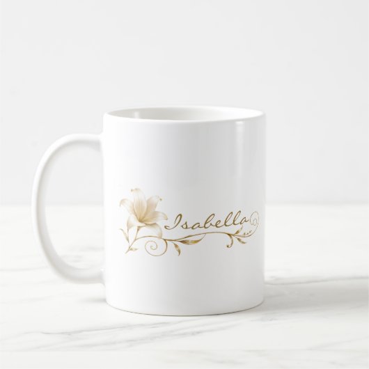 Zus Champagne Gouden Lelie Naam Mok (Links)