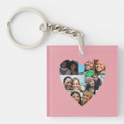 Zus Definitie Foto Hart Collage Sleutelhanger (Voorkant)