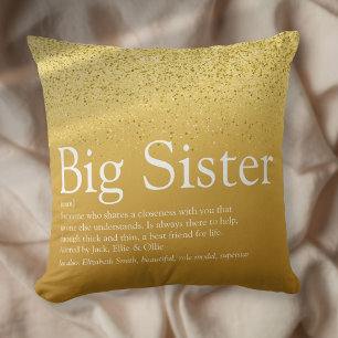 Zus Definitie Glitzy Gouden Glitter Glam Fun Kussen