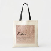 Zus Definitie Roze Goud Glitters Tote Bag (Voorkant)