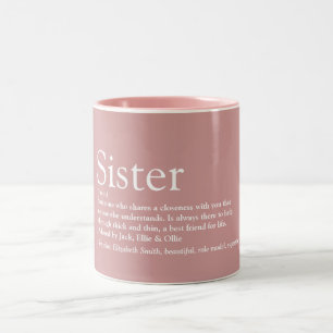Zus Definitie Stof Roze Roos Tweekleurige Koffiemok