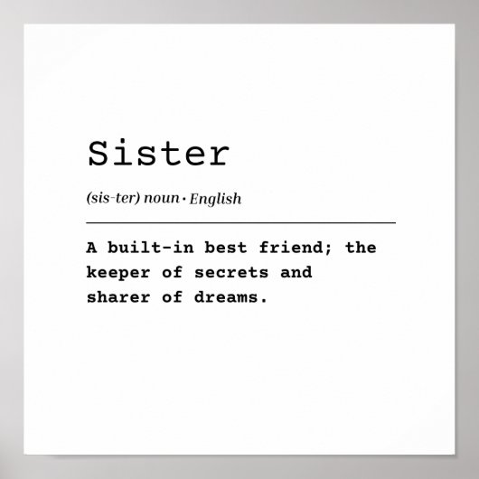 Zus – een ingebouwde beste vriend poster (Voorkant)