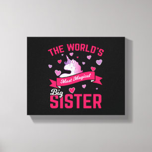 Zus Eenhoorn Cadeau Grote Zus Magische Eenhoorn Canvas Afdruk
