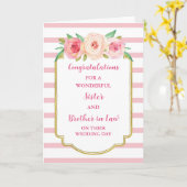 Zus en broer in de wet Huwelijk gefeliciteerd Kaart (Gele Bloem)