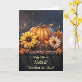 Zus en echtgenoot Broer in de wet Happy Halloween Kaart (Gele Bloem)