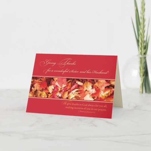 Zus en man Thanksgiving Religieus, Verlof Feestdagen Kaart (Voorkant)