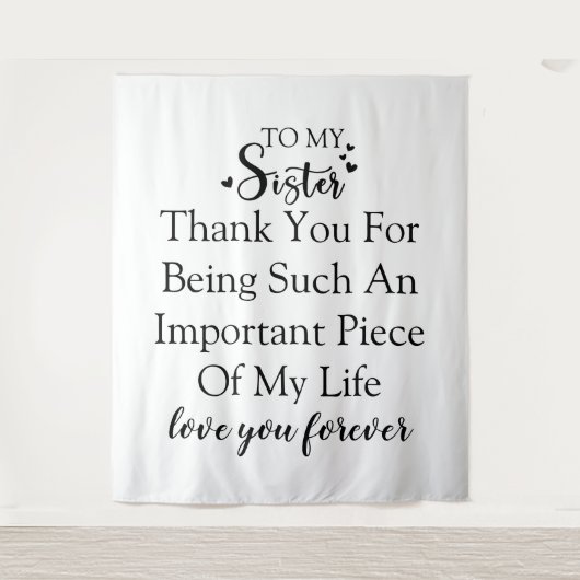 Zus Erkenning Bedankt dat je in mijn leven bent Wandkleed (Voorkant)