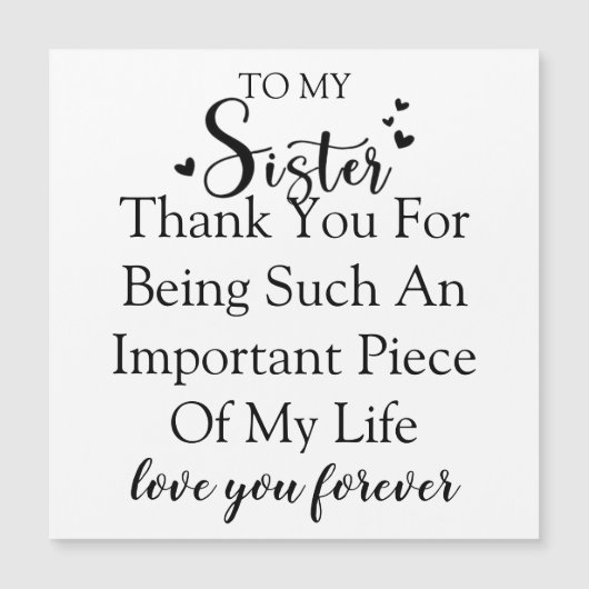 Zus Erkenning Bedankt Voor Het Zijn In Mijn Leven (Voorkant)