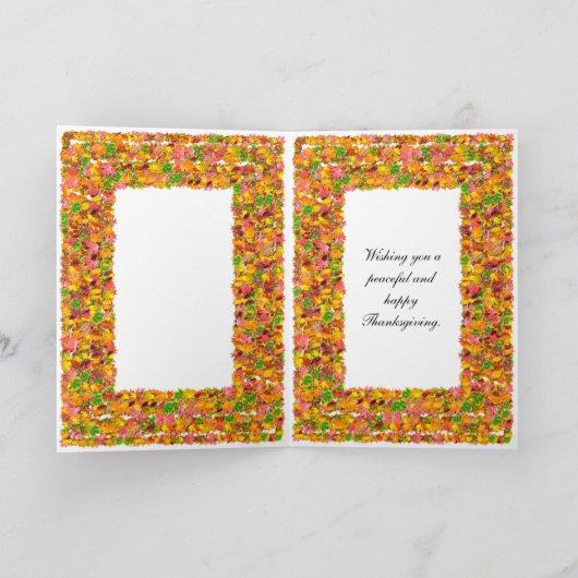 Zus & Familie, Thanksgiving, herfstbladeren Feestdagen Kaart (Binnen)