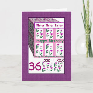 Zus - Gelukkige 36e verjaardag Kaart
