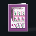 Zus - Gelukkige 59ste verjaardag Kaart<br><div class="desc">This card with its heart flowers is a cheerful way to wish a special someone a happy birthday. All text is customizable, so you can change out "Sister" for her name, change the year (and you just need to change it one time, and it will change throughout the whole card)....</div>