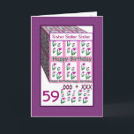 Zus - Gelukkige 59ste verjaardag Kaart<br><div class="desc">This card with its heart flowers is a cheerful way to wish a special someone a happy birthday. All text is customizable, so you can change out "Sister" for her name, change the year (and you just need to change it one time, and it will change throughout the whole card)....</div>