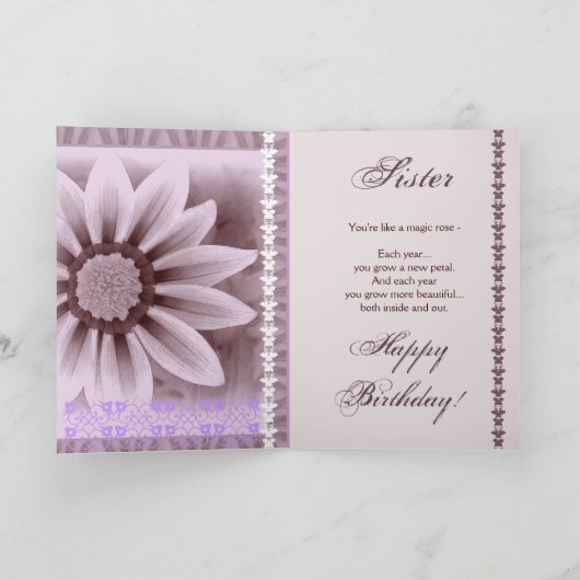 ZUS - Gelukkige 75e verjaardag - LAVENDEL Flower Kaart (Binnen)