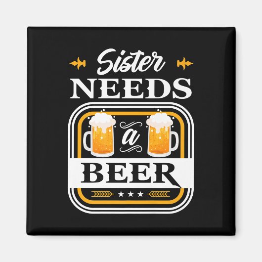 Zus heeft een bier bruid en bruidegom drinker bier magneet (Voorkant)