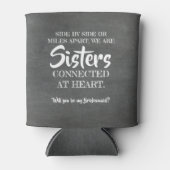 Zus in hart - Leuk bruidsmeisje voorstel Blikjeskoeler (Voorkant)