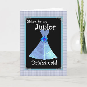 ZUS Junior Bruidsmeisje Uitnodiging - Blauwe Jurk