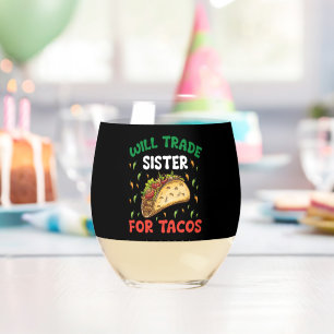 Zus Ruilen Voor Tacos Cinco De Mayo Feestje Wijnglas Zonder Voet