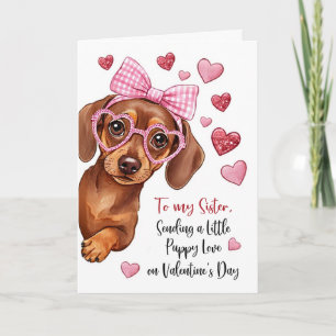 Zus Valentijn Puppy Liefde Mooie Hond Kaart