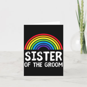 Zus van bruidegom lgbtq homo vrijgezellenfeest huw kaart