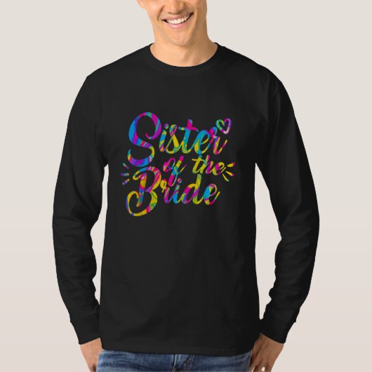 Zus van de bruid bruiloft bijpassende T-shirt van  (Voorkant)