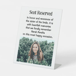 Zus van de bruid bruiloft gedenkplaat teken reclamebord met voetstuk