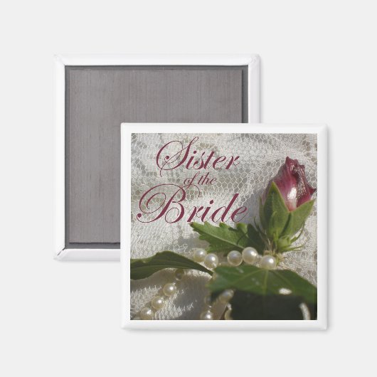 Zus van de bruid Favor Magnet (Voorkant / Achterkant)