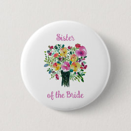 Zus van de bruid knop ronde button 5,7 cm