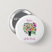Zus van de bruid knop ronde button 5,7 cm (Voorkant /achterkant)
