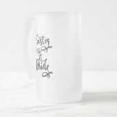 Zus van de bruid matglas bierpul (Voorkant links)