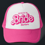 Zus van de bruid Roze Bachelorette Barb Trucker Pet<br><div class="desc">Zus van de bruid Roze Bachelorette Barb Trucker Hoed</div>