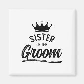 Zus van de bruidegom bijpassende bruiloft magneet (Voorkant)