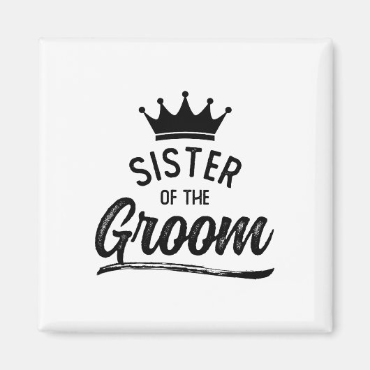 Zus van de bruidegom bijpassende bruiloft magneet (Voorkant)