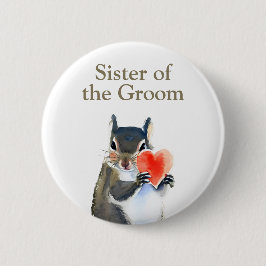 Zus van de bruidegom ronde button 5,7 cm