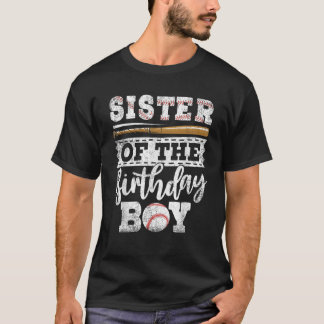 Zus van de jarige jongen honkbal speler kinderen t-shirt