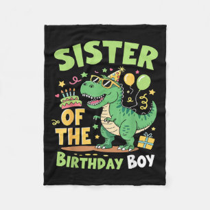 Zus van de jarige jongen T Rex dinosaurusfamilie P Fleece Deken