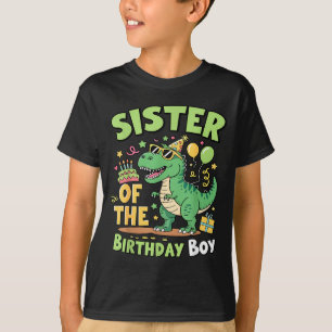 Zus van de jarige jongen T Rex dinosaurusfamilie P T-shirt