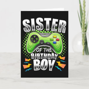 Zus van de jarige Matching Videogame Broer Kaart