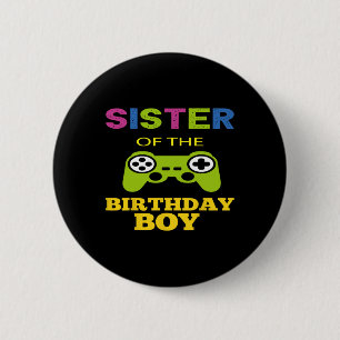 Zus van de jarige Matching Videogame Ronde Button 5,7 Cm