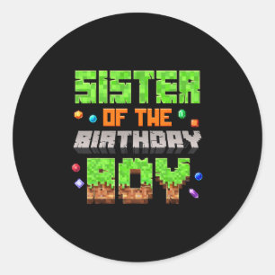 Zus Van De Jarige Pixel Gaming Videospel Ronde Sticker