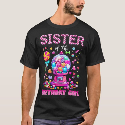 Zus Van De Jarige Sfeervolle Candy Verjaardag T-shirt (Voorkant)