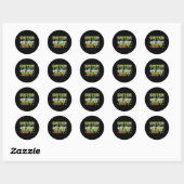 Zus van de Jarige Videospelertje Pixel Nummer Ronde Sticker (Vel)