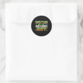 Zus van de Jarige Videospelertje Pixel Nummer Ronde Sticker (Tas)