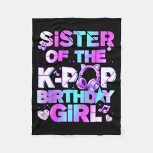 Zus van de k-pop-verjaardagsmeisjes Koreaanse muzi Fleece Deken
