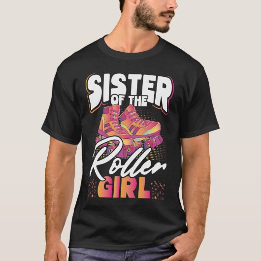 Zus van de Roller Meisje Backprint Roller Schaatse T-shirt (Voorkant)