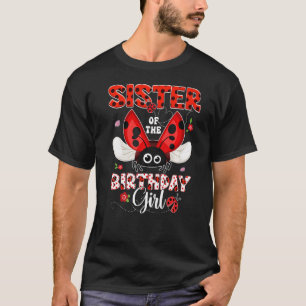 Zus van de verjaardag meisje lieveheersbeestje ver t-shirt