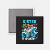 Zus van de verjaardagscruiser cruiseboot verjaarda magneet (Voorkant / Achterkant)