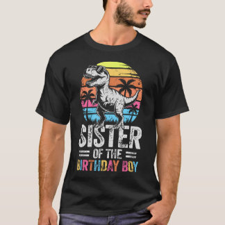 Zus van de verjaardagsfeestdinosaurus t-shirt